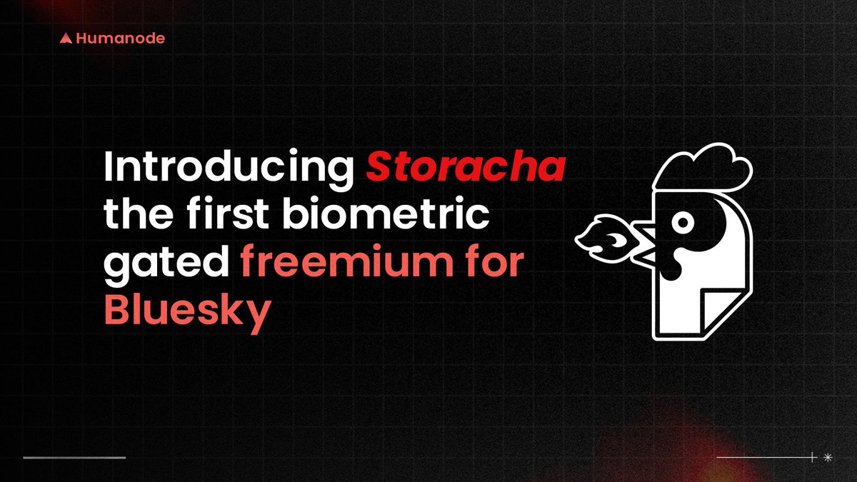 storachanetwork's tweet image. What happens when you mix social backups with private bioauthentication? 🔒🔥
Storacha + @humanode_io = the first biometric-gated Bluesky backup. Prove you’re real, get free storage. Read more in this post by Humanode: blog.humanode.io/first-biometri…