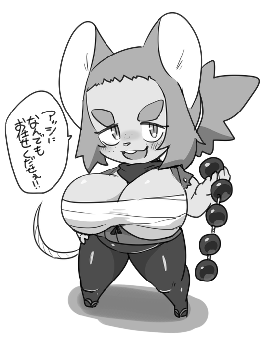 小さい身体とあらゆる所に仕込んだ煙玉による逃走術に長ける義賊、煙玉のおハツ!親分が大好き! 