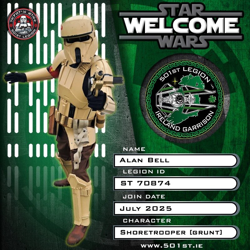 Congratulations to Alan, ST70874 on the clearance of his first 501st legion costume, the Shoretrooper grunt. 

Enjoy all your time on those sandy &amp; sunny beaches. 

Some troopers have all the luck.

#WelcomeToTheGarrison #NewMember #Shoretrooper #Pathfinders