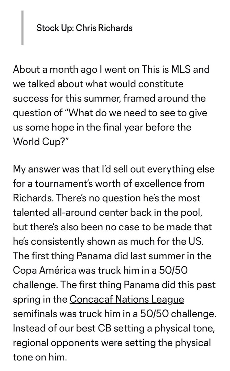 Gold Cup post-mortem: Stock up, stock down… vibes good?  Kind of.

On what was mostly, in my opinion, a successful #USMNT summer

mlssoccer.com/news/usmnt-aft…