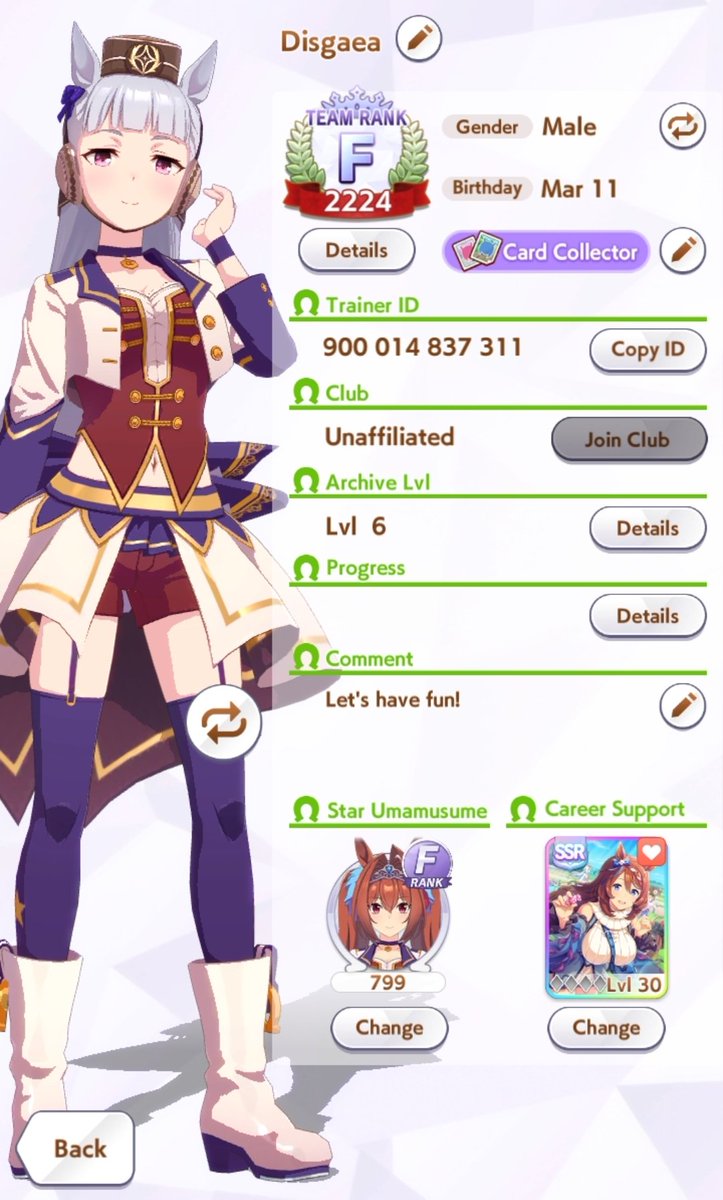 Finally got it. Here's my ID for those who want to friend me