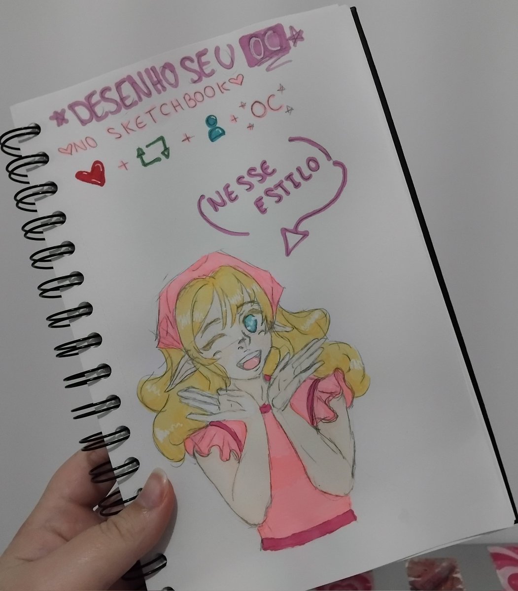 ✨️✨️DESENHO SEU OC✨️✨️

❤️+🔁+🫂+ foto do seu OC nos comentários = sketch colorido no meu sketchbook 💕💕💕
