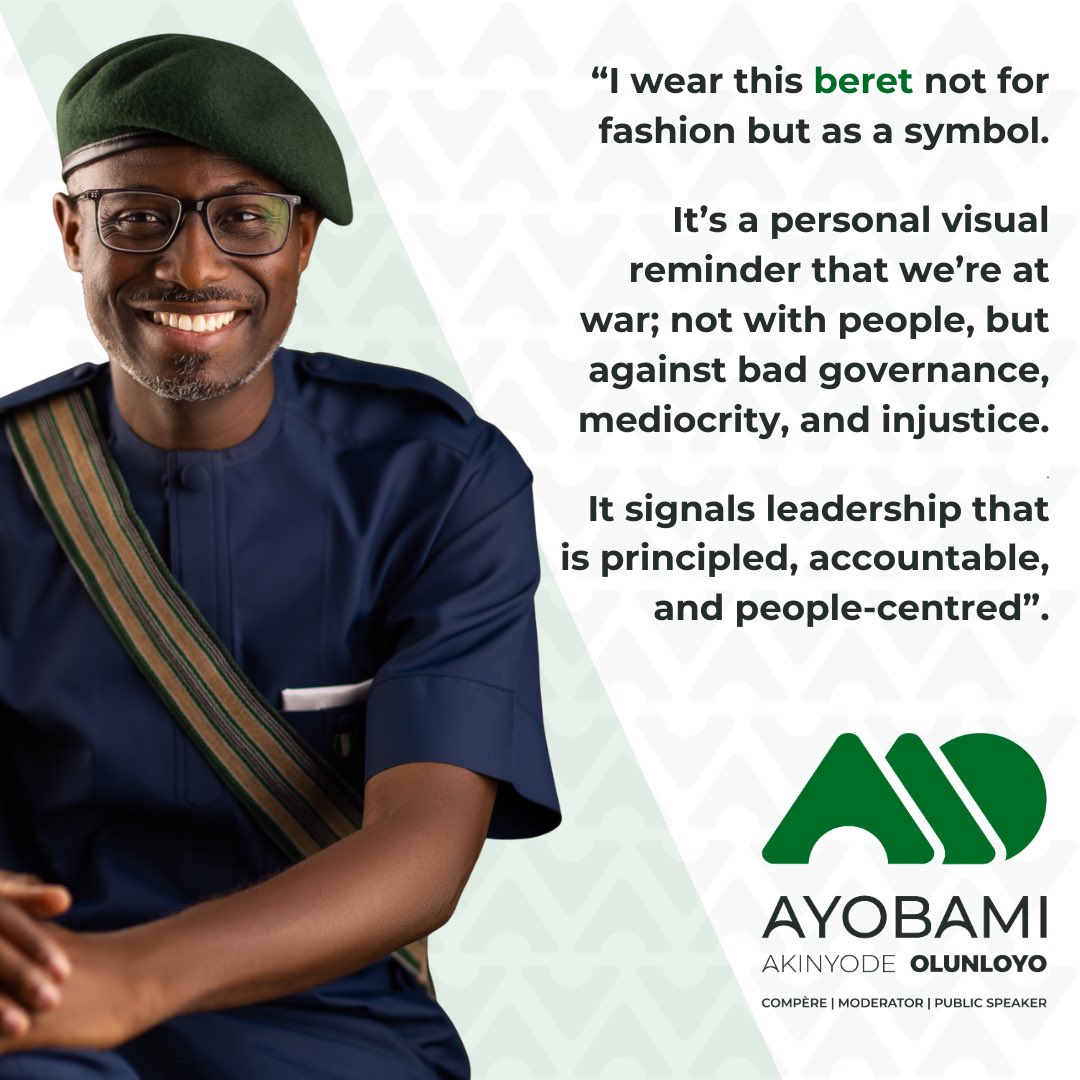 ayobamiolunloyo's tweet image. It’s my brand.
It’s my statement.
It’s my conversation starter.

Many have asked, so I thought I’d answer.
Here’s why I wear a #beret…

#AAO