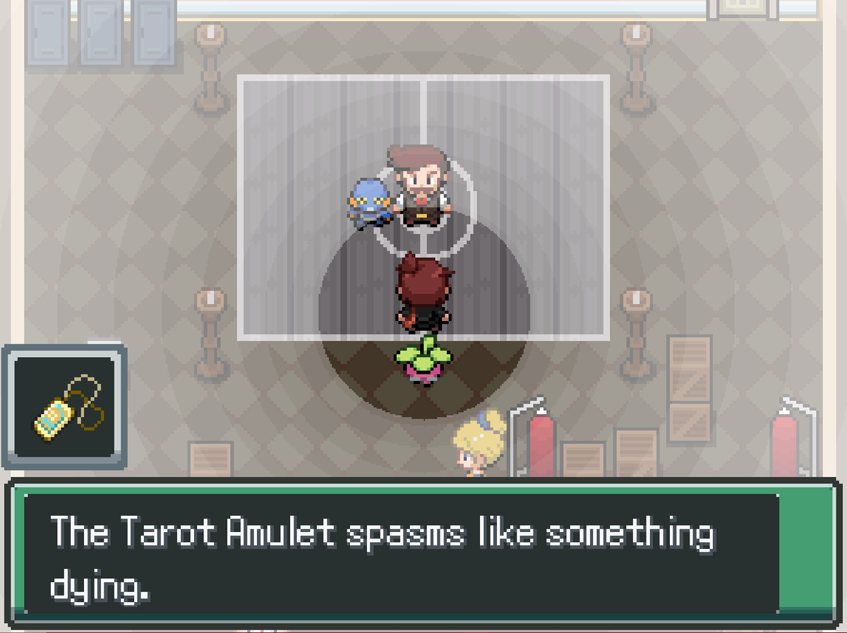 The developers of the game have set a "bounty" of sorts for the first recorded completion of a Nuzlocke with the tarot amulet feature turned on the whole way through. The reward offered is the opportunity to have an NPC added to the game. For more details, join our Discord!