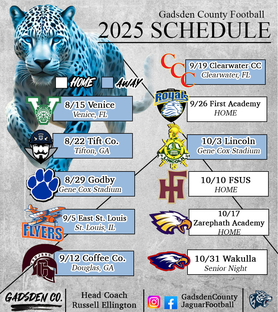Russell Ellington (@russellellingt4) on Twitter photo Unfortunately due to a last minute cancellation Gadsden County Football is looking for a game on 8/29 or 10/24 . If interested please contact me at EllingtonR@Gcpsmail.com <a href="/Prep_Gridiron/">Prep Gridiron Logistics</a> <a href="/Andy_Villamarzo/">Andy Villamarzo</a> <a href="/bigbend850_/">Big Bend 850</a> <a href="/HSFBamerica/">High School Football America</a> <a href="/4quartersonline/">4Quartersonline</a> <a href="/FlaHSFootball/">FloridaHSFootball.com</a> Unfortunately due to a last minute cancellation Gadsden County Football is looking for a game on 8/29 or 10/24 . If interested please contact me at EllingtonR@Gcpsmail.com <a href="/Prep_Gridiron/">Prep Gridiron Logistics</a> <a href="/Andy_Villamarzo/">Andy Villamarzo</a> <a href="/bigbend850_/">Big Bend 850</a> <a href="/HSFBamerica/">High School Football America</a> <a href="/4quartersonline/">4Quartersonline</a> <a href="/FlaHSFootball/">FloridaHSFootball.com</a>