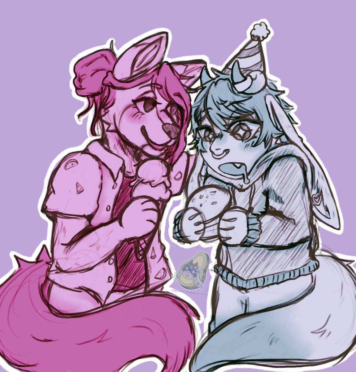 My lovely partner celebrated my bday weekend with me and it was amazing! Burgers, ice cream, and cozy vibes is all I need for an awesome hatch day 🥰
-✨🥑💖
#furryart #furryfandom #furrycouple #furryartist #kobold #fox #sfw #bday #digitalart