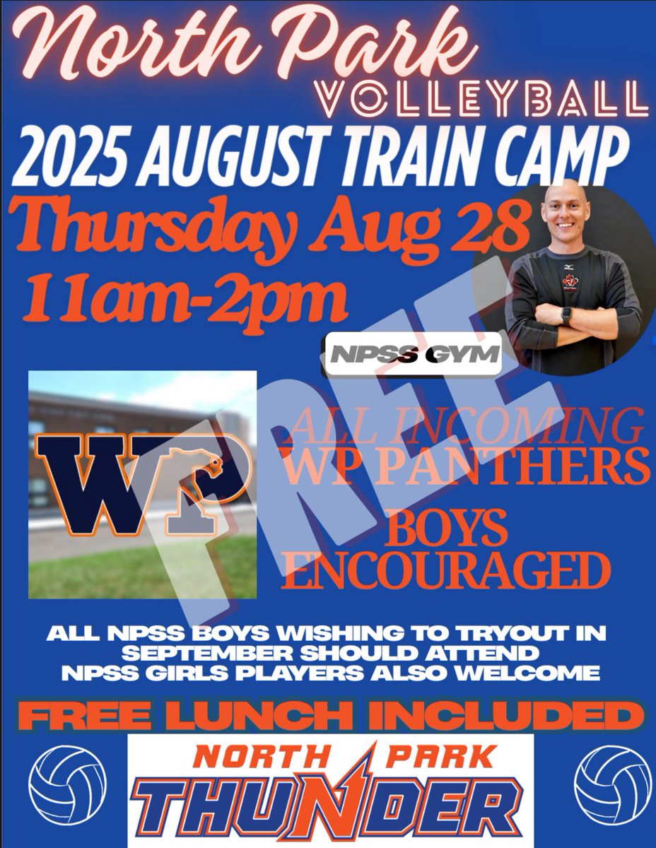 North Park volleyball training camp right around the corner! 🏐🚨 🧡💙