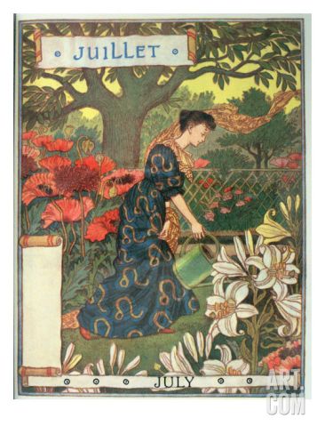 naomiwestvalley's tweet image. Eugène Grasset - Dessins pour le calendrier de La Belle Jardinière (1896), Juillet