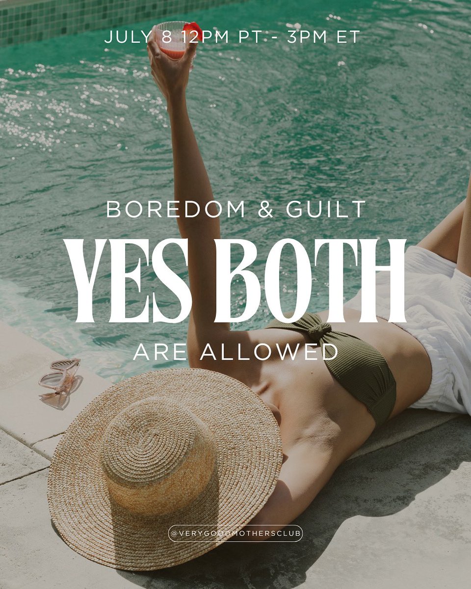 VGM_club's tweet image. Boredom in motherhood doesn’t make you selfish 😕. Guilt doesn’t mean you’re failing. You can love your kids deeply and still want something more.
This Monday’s VGMC call is about holding space for both 💬. July 8, 12PM PT | 3PM ET. First call is free.

#VeryGoodMothersClub #VGMC
