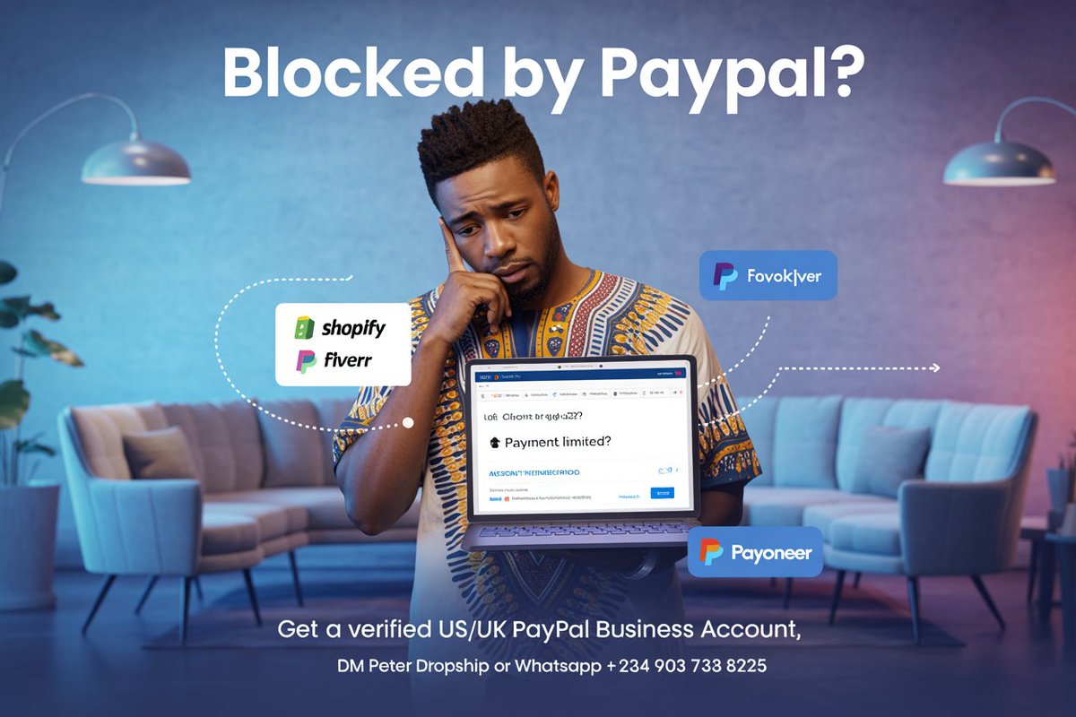 PeterDropship's tweet image. You&apos;re not the problem.
Your payment system is.
I help Shopify sellers &amp;amp; small business owners in non-supported countries get:
✅ Verified US/UK PayPal
✅ Full docs
✅ Real access to payments

📩 DM @PeterDropship
#PayPalAfrica #ShopifySupport #EcommerceFix