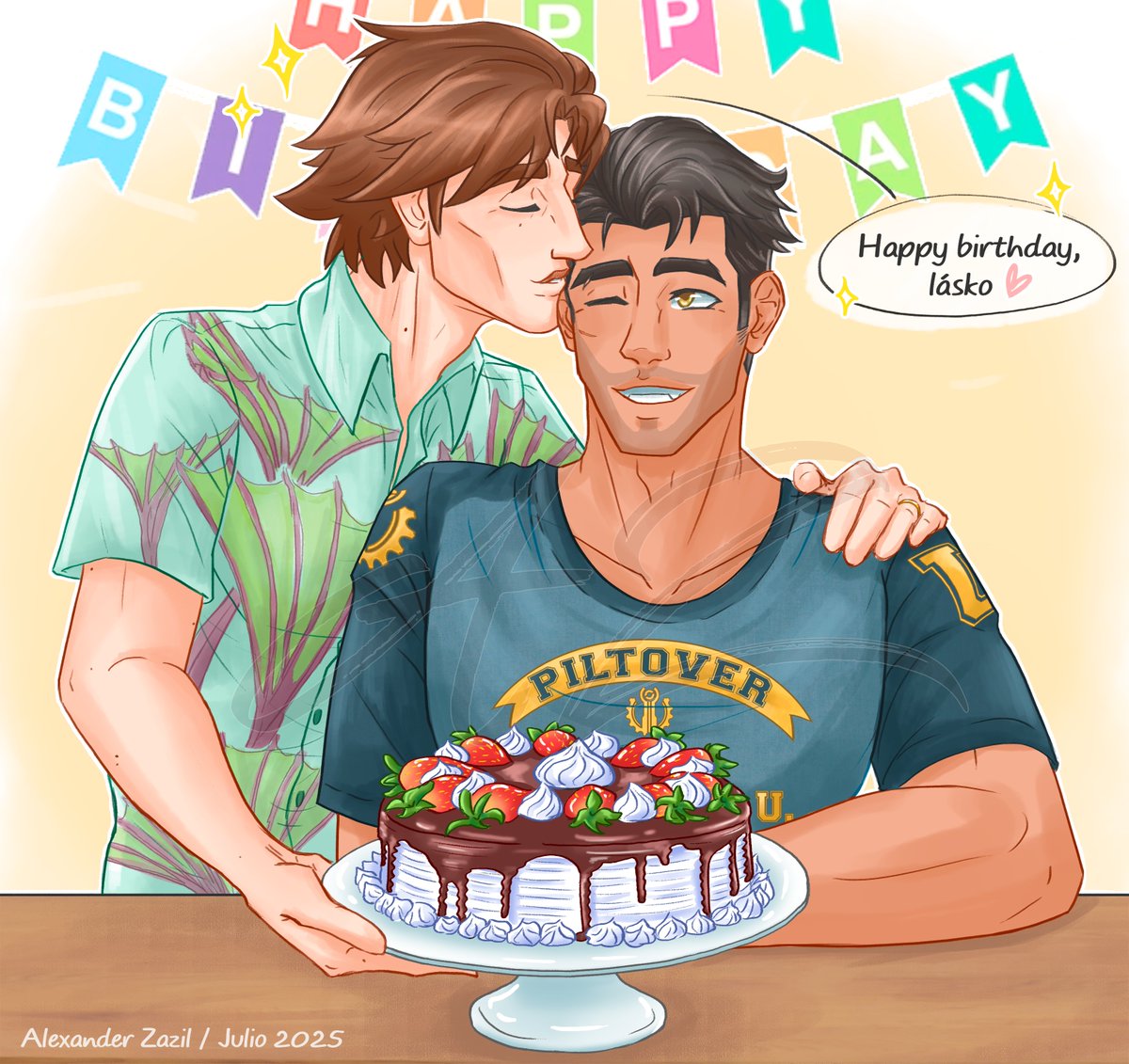 ArtZazil's tweet image. Happy Birthday, Jayce!! ๐ฅณ๐
#jayvik #jaycetalis #viktor #arcane #fanart