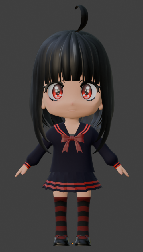 KriszSwainer's tweet photo. Behold! Here is Panka-chan!
This is the final result of my #Chibi !

#blender #3DModel #anime #vtuber #envtuber #VTuberUprising #VRChat https://t.co/NRXRWKXZ8V