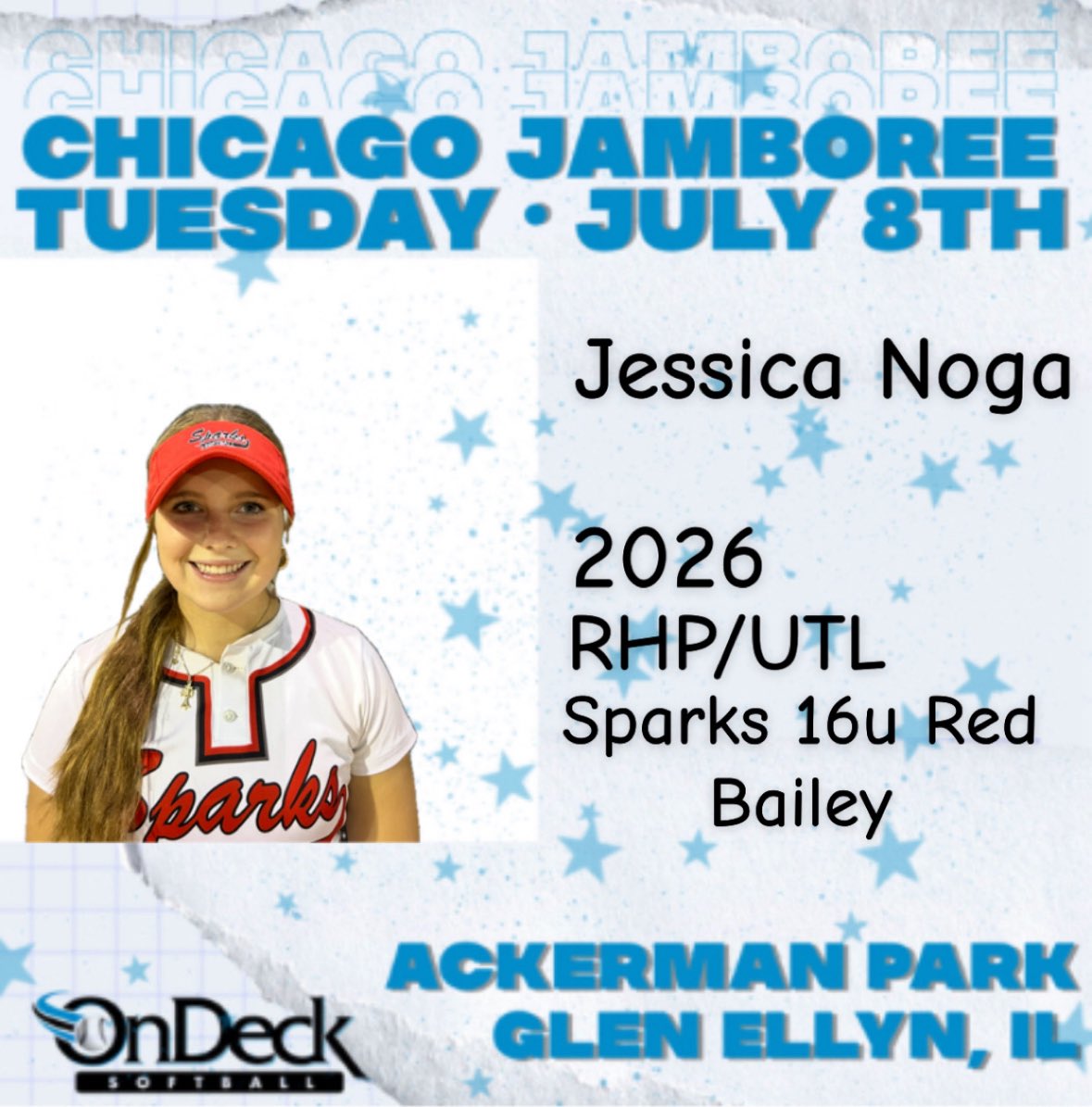 Jessica Noga 2026 (@jessicanoga14) on Twitter photo Excited to be invited to the <a href="/ondecksoftball/">OnDeck Softball 🥎</a> Jamboree in Glen Ellyn on the July 8th. I can’t wait to show my skills!! <a href="/Sparks16uRed/">sparks 16u red</a> <a href="/SparksPremier/">Jill Harvey - Sparks Premier</a> <a href="/SparksPremier18/">Coach Abbie Madison</a> <a href="/ExtraInningSB/">EXTRA INNING SOFTBALL</a> <a href="/LineDsoftball/">Line Drive Media</a> Excited to be invited to the <a href="/ondecksoftball/">OnDeck Softball 🥎</a> Jamboree in Glen Ellyn on the July 8th. I can’t wait to show my skills!! <a href="/Sparks16uRed/">sparks 16u red</a> <a href="/SparksPremier/">Jill Harvey - Sparks Premier</a> <a href="/SparksPremier18/">Coach Abbie Madison</a> <a href="/ExtraInningSB/">EXTRA INNING SOFTBALL</a> <a href="/LineDsoftball/">Line Drive Media</a>