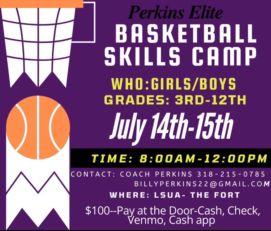 Basketball camp starts next week. Hope to see y’all there.