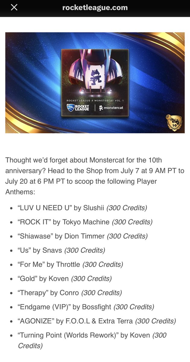 Rocket League Shop tweet media