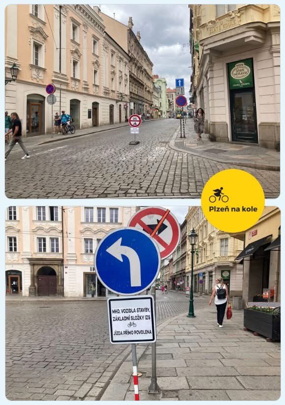 Auto-uzavírka Rooseveltova, cyklo-průjezd možný, super!