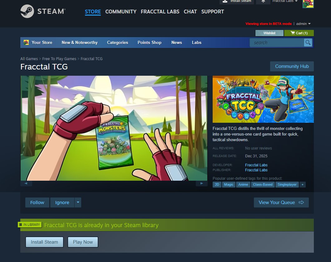 FracctalLabs's tweet image. Fracctal TCG beta coming soon to Steam!
Open Beta will be playable from PC, Mac, Android, and iOS 🎮
#TCG #ALGORAND #SteamSummerSale