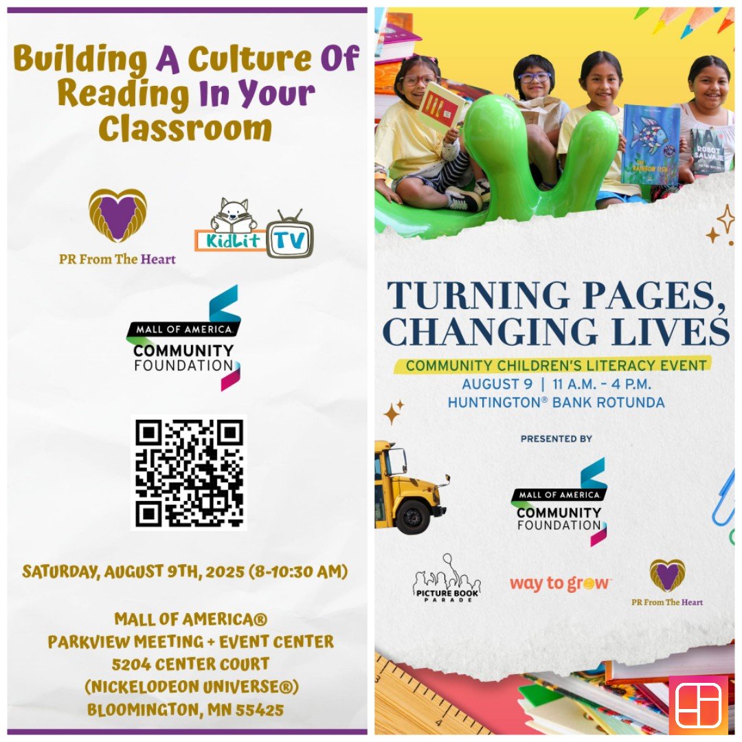 Amidst the uncertainty in our country and our world, one question remains: How do we show up for the next generation? 👦🏿👦🏽👦🏻🙏🏻👧🏻👧🏽👧🏿

On Saturday, August 9th, PR From The Heart + <a href="/KidLitTV_NYC/">KidLit TV</a>  join forces with the @MallOfAmerica Community Foundation for a landmark children’s