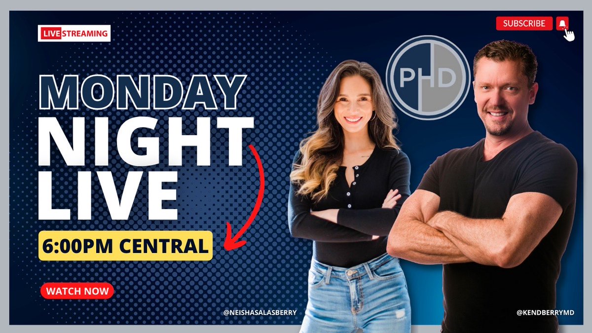 KenDBerryMD's tweet image. You can't do anything about the Epstein Headlines,
but YOU CAN improve your health! Let's Gooo...
Watch: youtube.com/live/8awSIYkT0…
