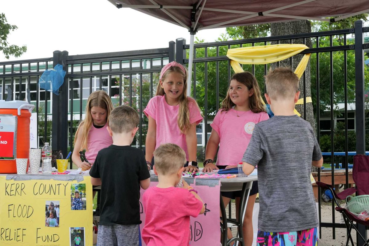Drew Hayes, 11, and Ellie Reynolds, 10, sold lemonade out of Sinclair Elementary School to raise money for Texas Hill Country flood relief. One of the girls missing from Camp Mystic, Greta Toranzo, went to Sinclair Elementary. 

Updates: bit.ly/46gwrmP
