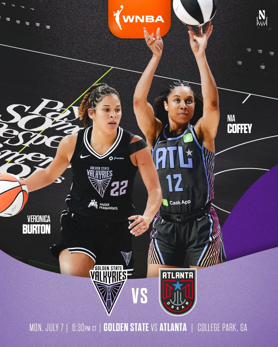 Northwestern Women’s Basketball (@nuwbball) on Twitter photo #ProCats collide tonight as the <a href="/valkyries/">Golden State Valkyries</a> take on the <a href="/AtlantaDream/">Atlanta Dream</a>!
⏰ 6:30 p.m. CT
📺 WNBA League Pass #ProCats collide tonight as the <a href="/valkyries/">Golden State Valkyries</a> take on the <a href="/AtlantaDream/">Atlanta Dream</a>!
⏰ 6:30 p.m. CT
📺 WNBA League Pass