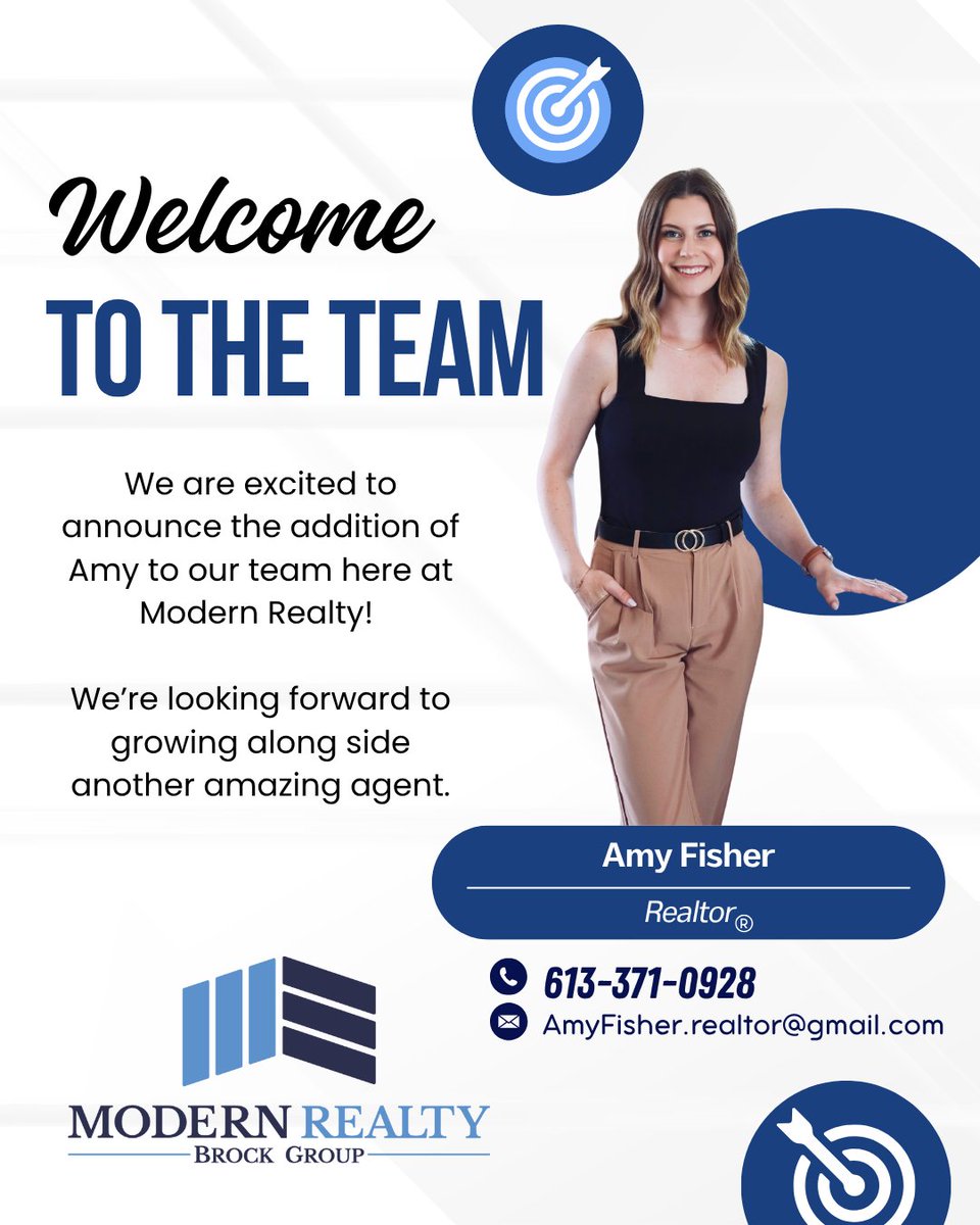 Modern Realty would love to introduce you to our newest Realtor, Amy!

Contact Amy today to find out how he can help you bring your real estate dreams to life!

Amy Fisher, REALTOR®
613-371-0928 
AmyFisher.realtor@gmail.com