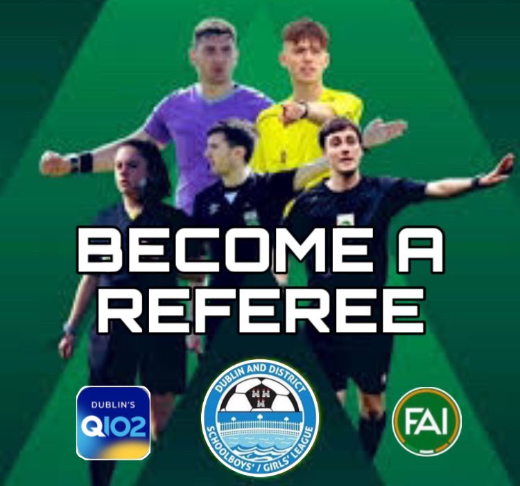 DDSL Referee Promo 🙌🏻

The DDSL will be offering any new Referee who completes the course and joins the DDSL panel for the coming season, A free kit plus the return of the FAI fee after their first season in the DDSL 🤝

Click Link Below to view Courses:

ddsl.ie/ddsl-referee-p…