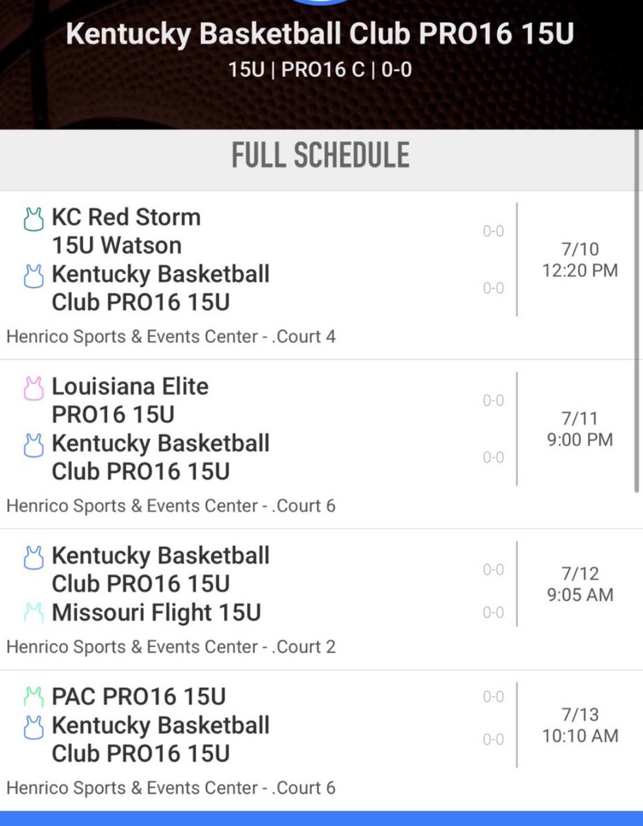 Schedule for this weekend in Richmond Virginia