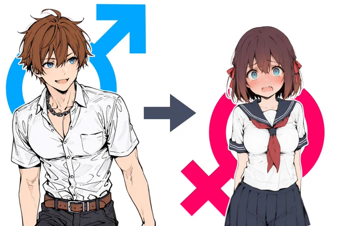 ←女体化前 女体化後→