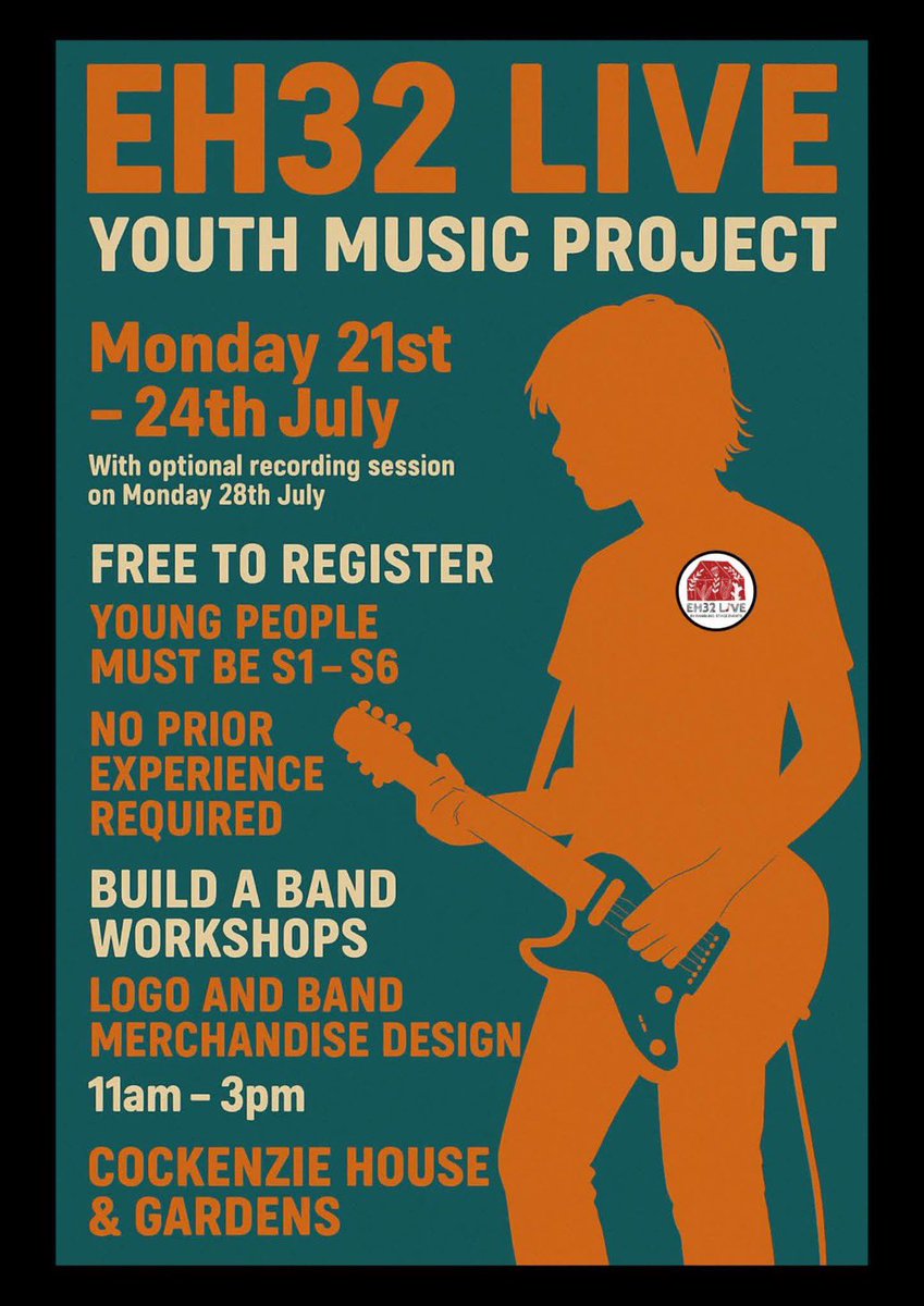 RossHighMusic's tweet photo. Fantastic opportunity for our young people! 
🎸 EH32 LIVE YOUTH MUSIC PROJECT 2025 – REGISTRATION NOW OPEN! 🎤
We’re excited to announce that registration is now open for this year’s EH32 Live Youth Music Project – and it’s bigger and better than ever!
#EH32Live #YouthMusic https://t.co/5ToZzA4FFT
