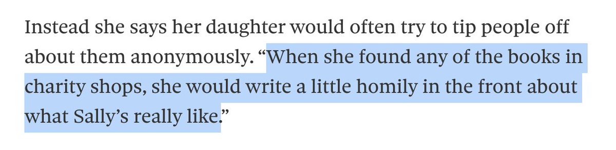 An important point not celebrated enough in this Salt Path controversy is the masterpiece of passive aggressive revenge wrought by the victim's daughter.