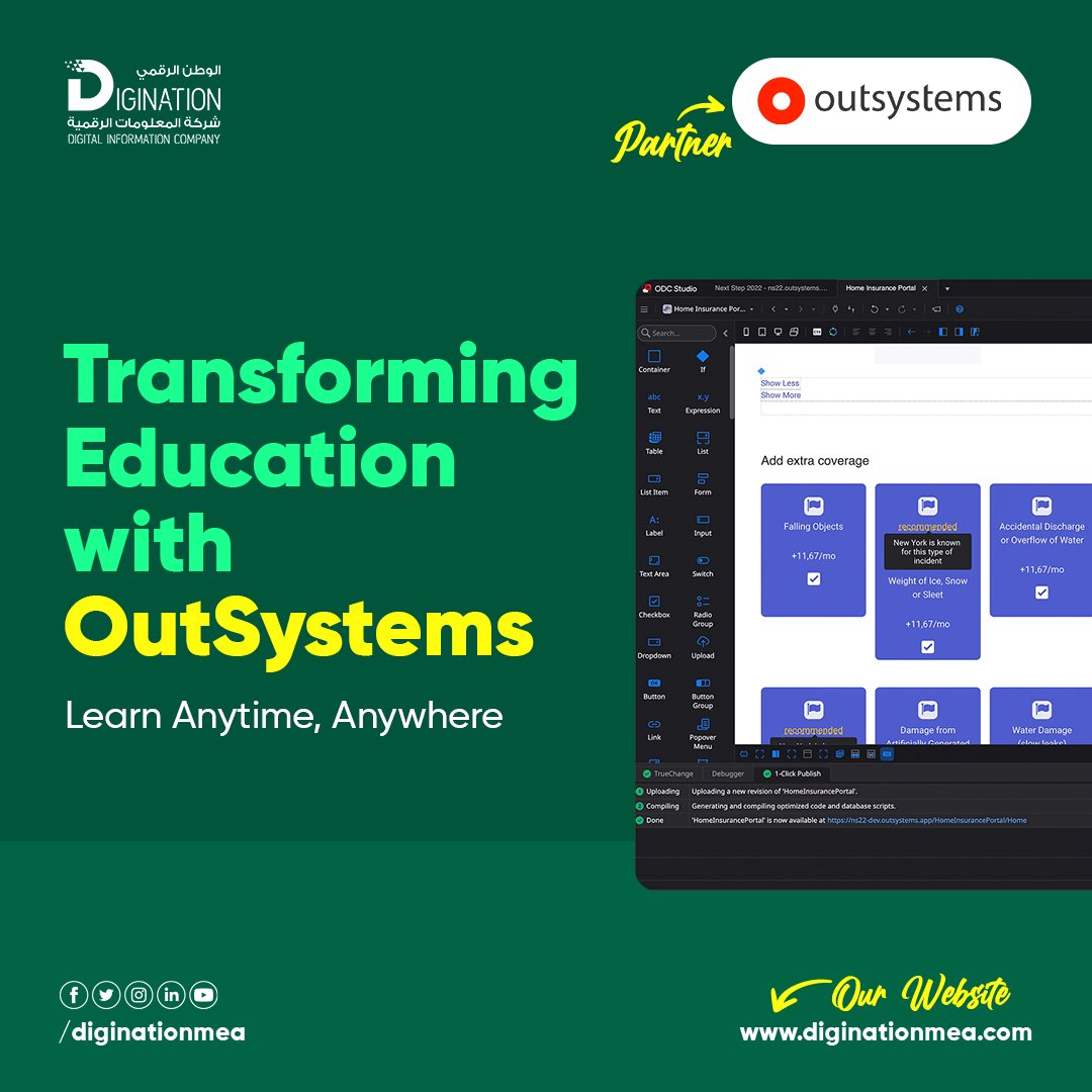 Diginationmea's tweet image. Ready to upskill? OutSystems offers:​

- Online training​
- Certifications &amp;amp; specializations​
- Customized bootcamps​

Empower your team with the tools to lead in low-code development. Where will your skills take you next?​

#Upskilling #EducationFirst #OutSystemsTraining