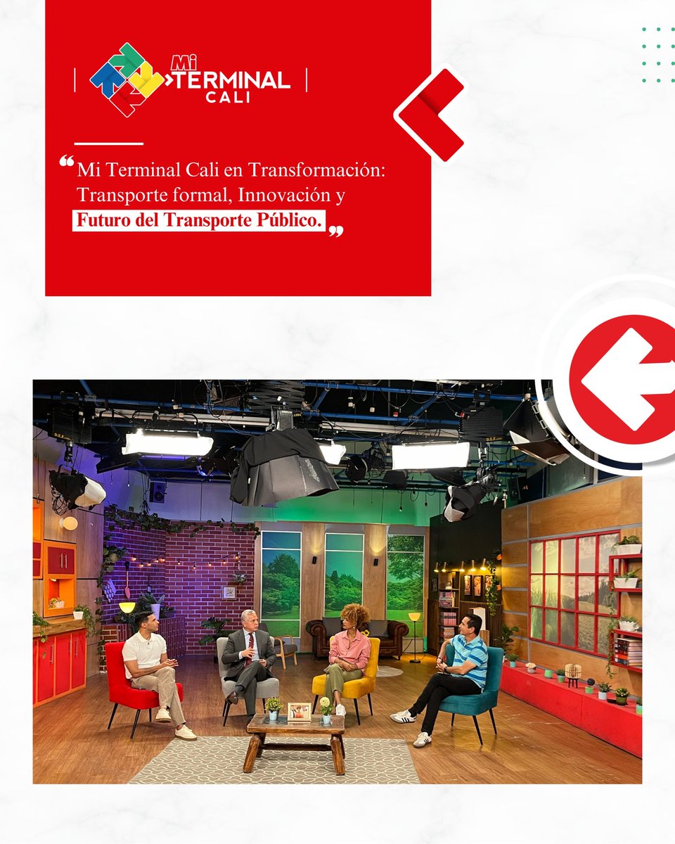 📹🚍

 ¡Hoy en <a href="/tardesdelsol/">Tardes del Sol</a> transmitido por el canal regional <a href="/telepacifico/">Telepacífico</a> hablamos del futuro de la movilidad en Cali! 🚍

Nuestro Gerente General estuvo en el programa Tardes del Sol, compartiendo avances, proyectos y hablando de la Operatividad de Mi Terminal Cali.