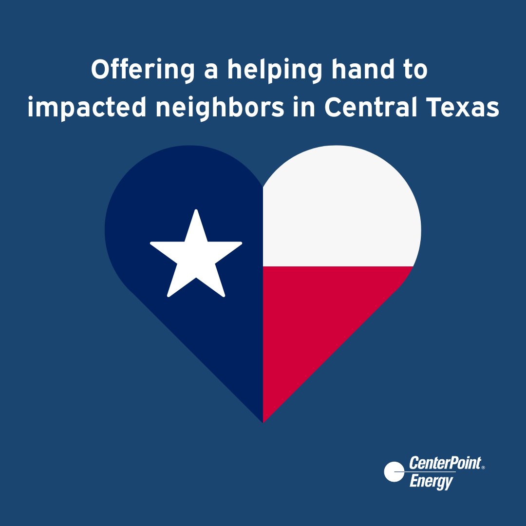 At CenterPoint Energy, we are committed to doing our part to help our neighbors impacted by historic flooding in Kerr County and large parts of #CentralTexas. Through the CenterPoint Energy Foundation and employee gift matching program, we will double the impact of employee