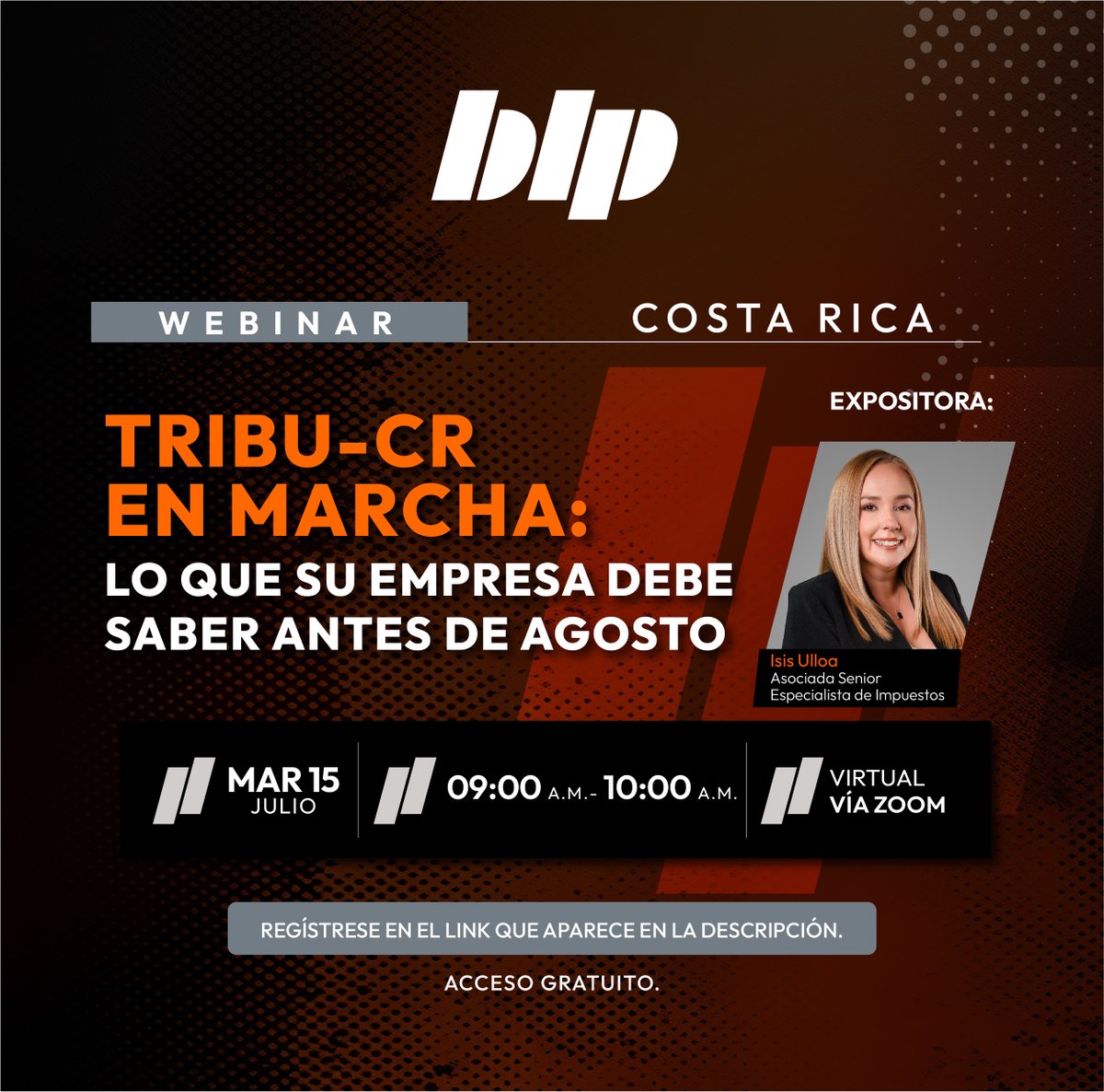 El cierre de ATV marca el inicio de TRIBU-CR y con ello, una nueva era de automatización y control tributario en Costa Rica.
¿Está su empresa lista?
🎯 Dirigido a equipos legales, fiscales y financieros.
🔗 Reserve su espacio blplegal.zoom.us/webinar/regist…