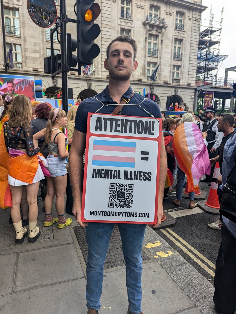 I was arrested for wearing this placard that read '🏳️‍⚧️= MENTAL ILLNESS.' This arrest was unlawful!

I was detained for 11 hours and released on pre-charge bail conditions that prohibit me from entering the city of Westminster.

In the UK, we are facing direct attacks to our