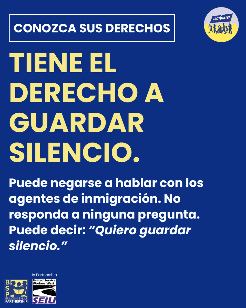 Building_Skills's tweet image. ¡Todas y todos tenemos derechos protegidos por la Constitución—sin importar nuestro estatus migratorio!
Infórmate. Conoce tus derechos. ¡Comparte el mensaje!
#bsp_ca
