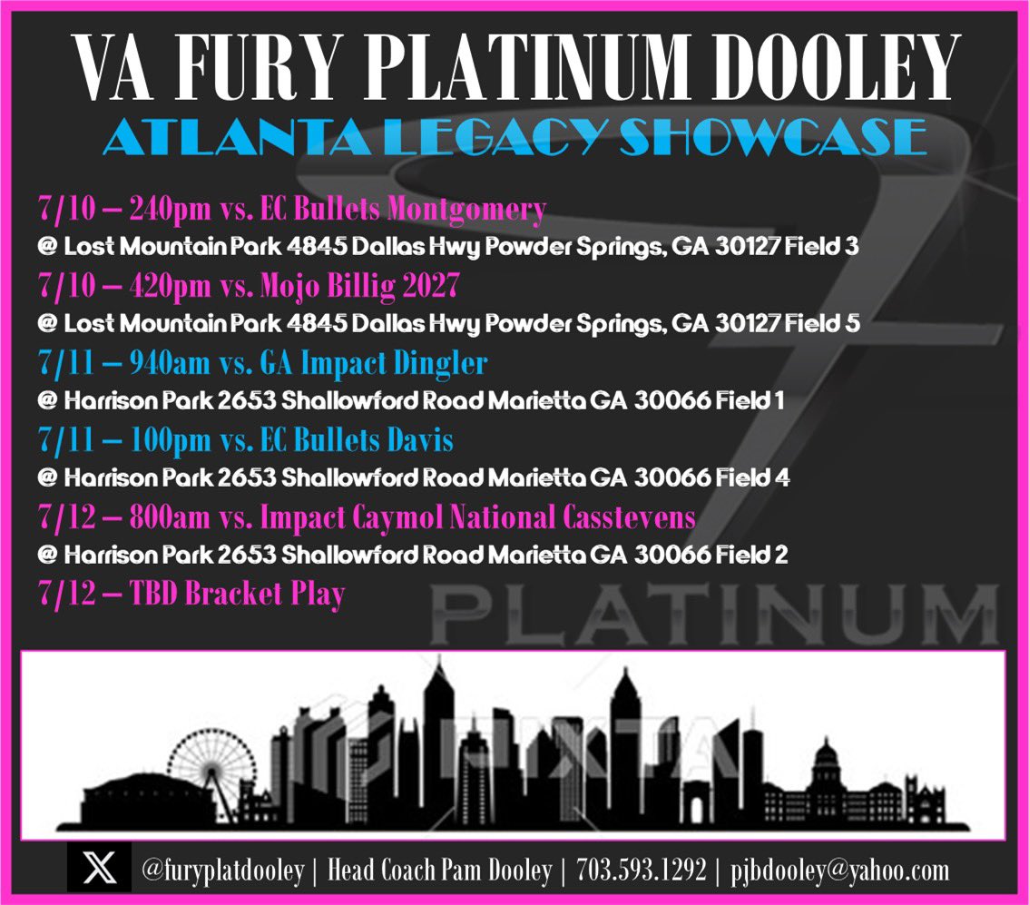 Schedule for Georgia this week!