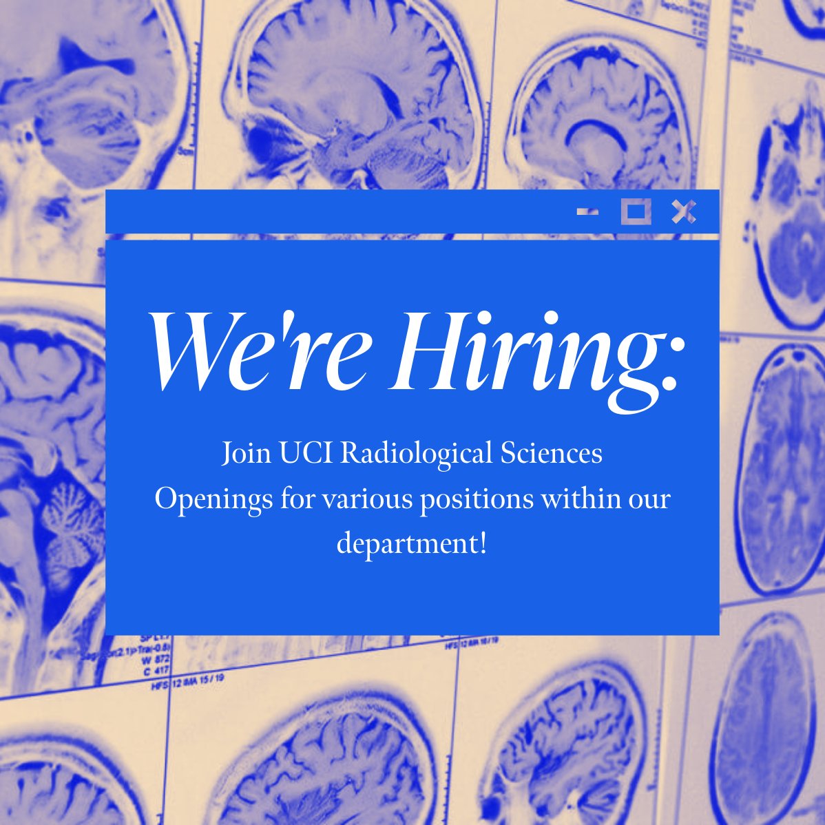 New positions are open at the #UCI Department of Radiological Sciences! Interested? Check the link below! 

ow.ly/7jks50Wm0yh

#Recruitment