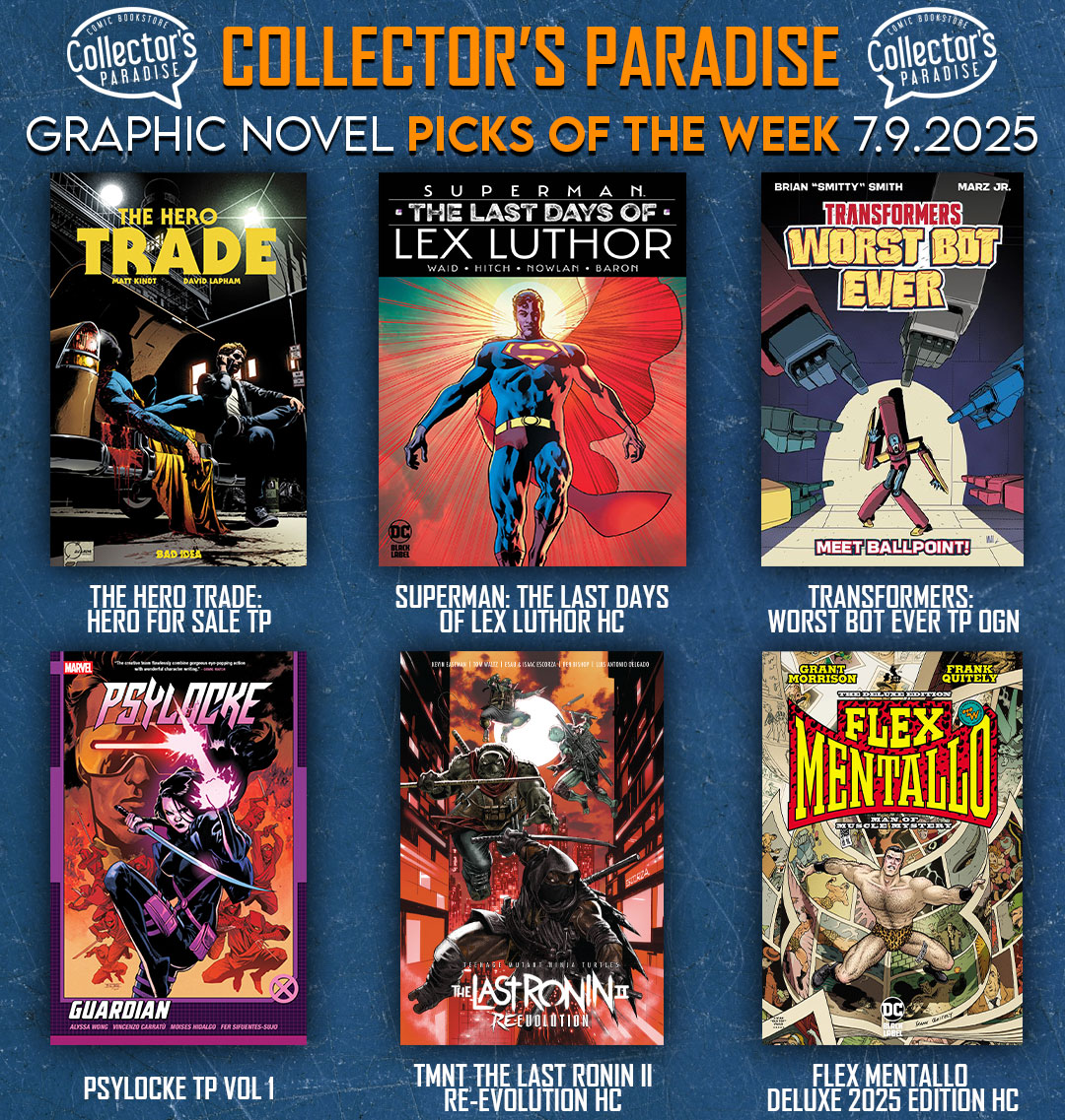 cparadize's tweet image. 📚 Check out the new Graphic Novel PICKS OF THE WEEK for this Wednesday, July 9th!
#collectorsparadise #comic #comics #comicbook #comicbooks #newcomicbookday #NCBD #graphicnovel #graphicnovels #picksoftheweek #IGComics