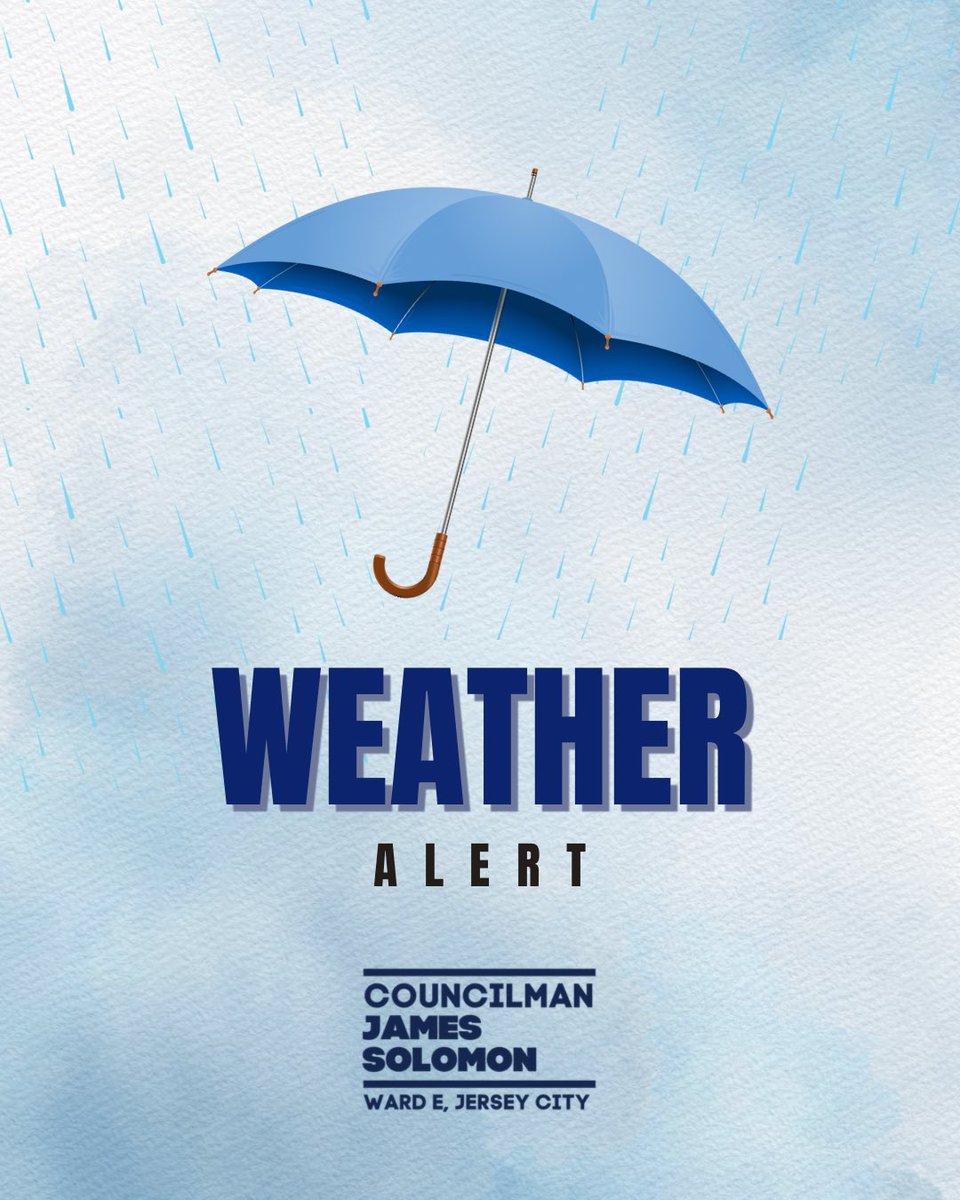SolomonforJC's tweet image. ⛈️ WEATHER ALERT ⛈️
Torrential downpour expected TODAY until 10pm.
Residents in flood prone areas are advised to stay alert.
Stay safe, Jersey City!
