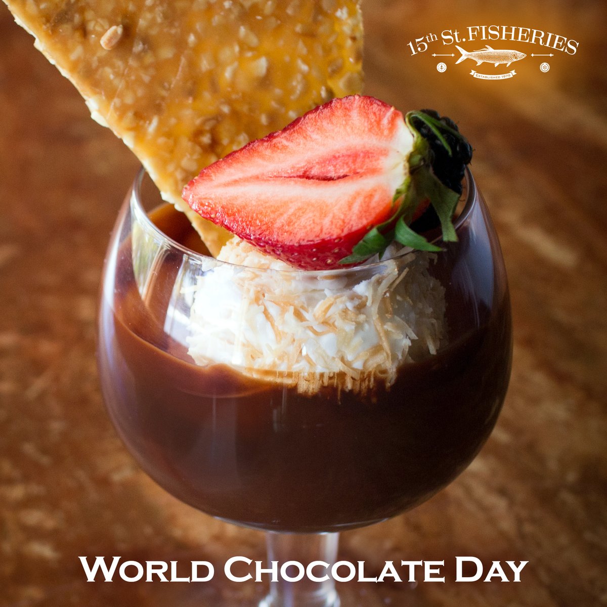 Celebrate World Chocolate Day at 15th Street Fisheries with one of our signature desserts to complete your waterfront dining experience! Call 954-763-2777 for upstairs dinner reservations, or drop in at Fisheries Dockside. We look forward to serving you!