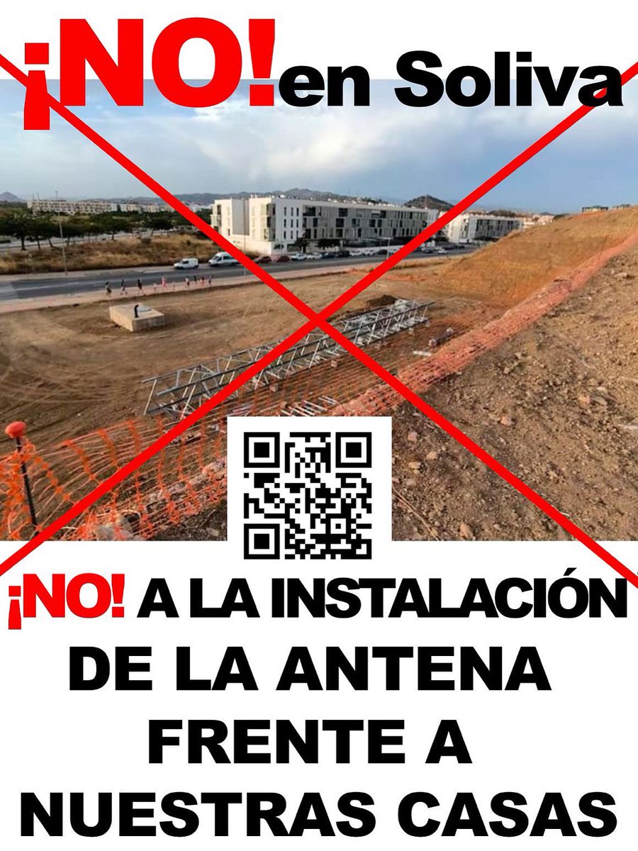 VecinosSoliva's tweet photo. Pedimos a la Universidad #Málaga @infouma que reubique la instalación de la antena de 35 metros que quieren montar a escasos 50 metros frente a nuestras casas en #Soliva

SOLIVA dice NO a la antena ⛔️

✅ Firma la petición
https://t.co/yukNPlTBWU

#Soliva #vecinos #NOalaantena https://t.co/MpyANG6sd4