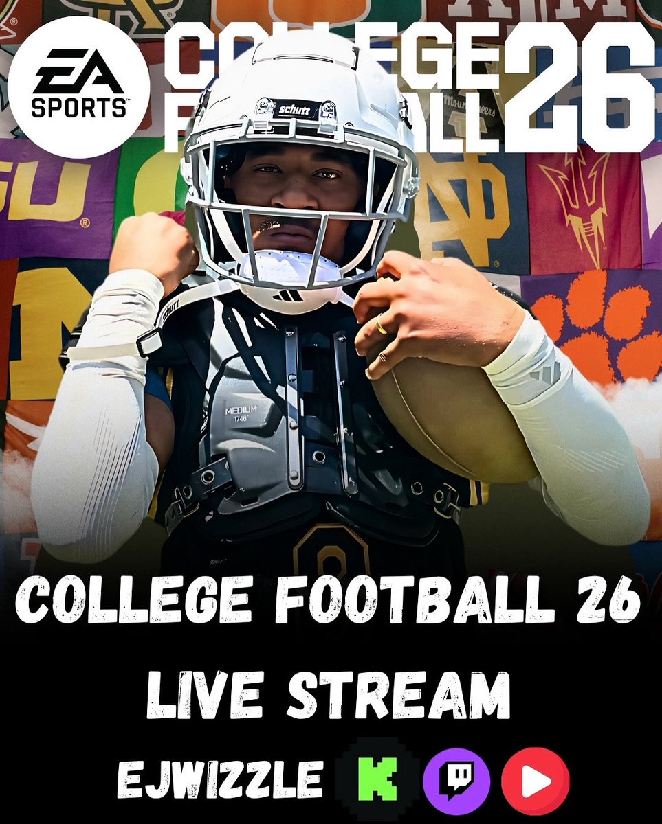 ejwizzle's tweet photo. 🏈🔥 IT’S GAME TIME! 🔥🏈
Catch the College Football 26 LIVE STREAM with ya boy @EJWizzle as we hit the field and dominate the competition 💪🎮

🎮 Real teams. Real energy. Real action.
📅 Streaming live on:
🟩 Kick
🟣 Twitch
🔴 YouTube

10 o’clock PM pst / 1 o’clock AM est

Whether you’re here for the gameplay, the vibes, or the trash talk — you don’t wanna miss this!

#CollegeFootball26 #EASportsCFB #TwitchStreamer #KickLive #YouTubeGaming #NCAA26 #RoadToGlory #itsdawizzleshow #wizzleteam #MRWIZZLE
