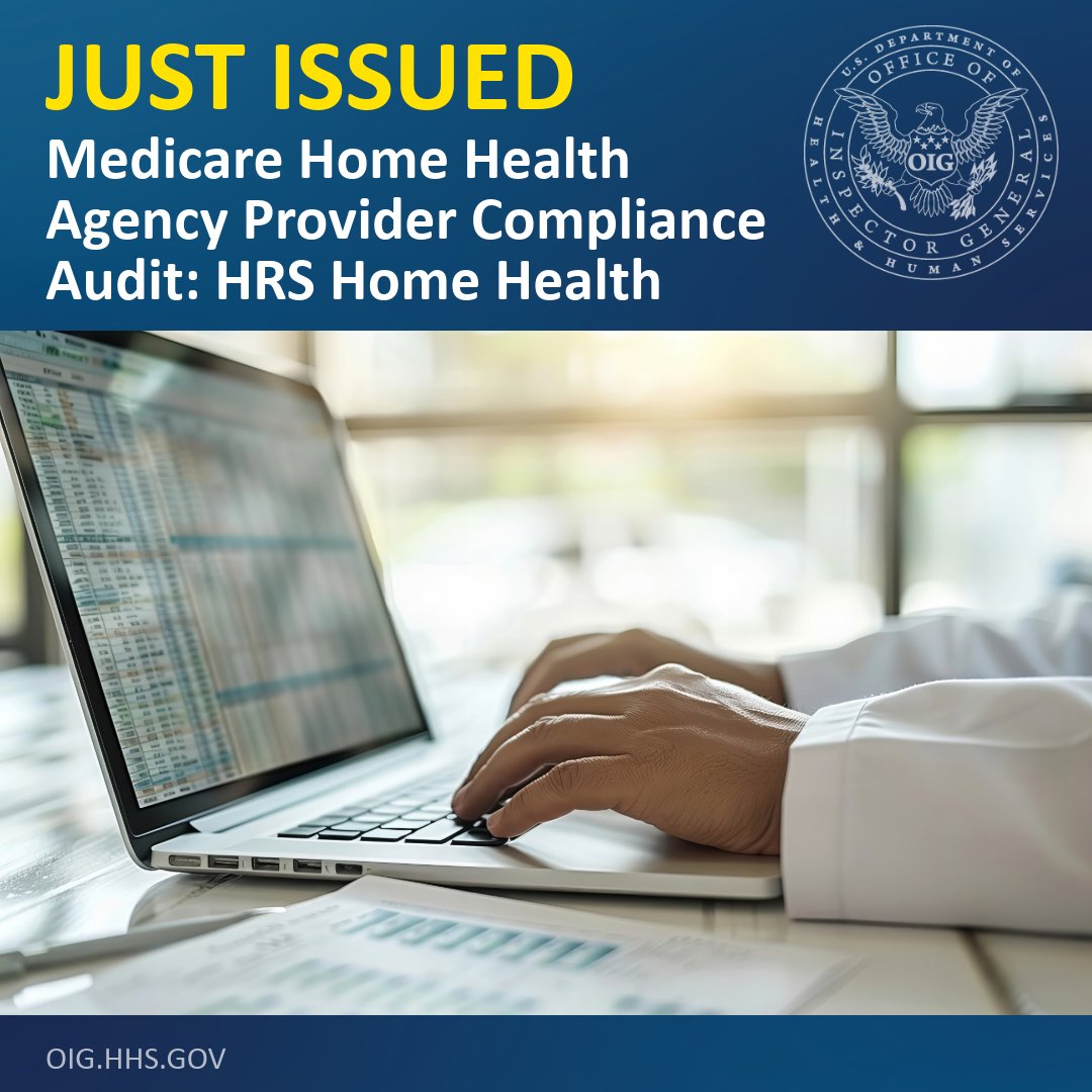 An HHS-OIG audit found that HRS Home Health met #Medicare billing requirements for 80 of 100 claims. The remaining claims included unsupported codes and skilled services that didn’t meet requirements, resulting in over $100,000 in overpayments. Read more: direc.to/fnY3
