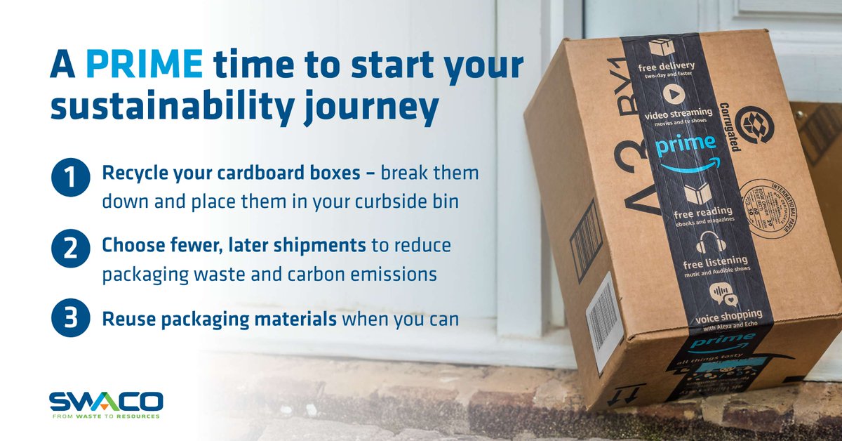 Every delivery is a chance to reduce waste and #RecycleRight.

Break down those boxes, reuse what you can and choose fewer shipments when possible — your small changes make a big impact.

#SWACO #PrimeDay #Choose2Reuse