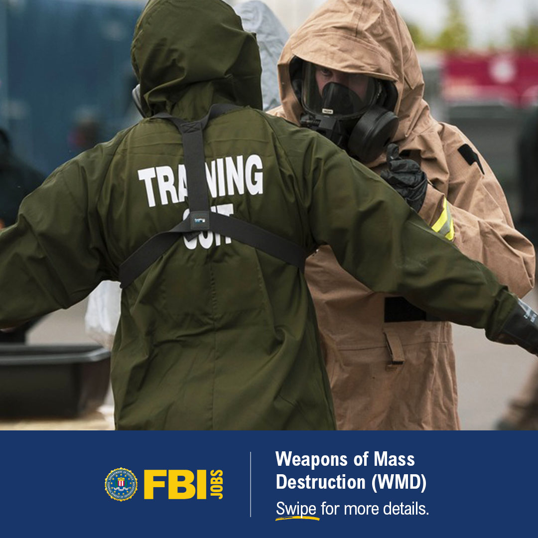 FBIJobs's tweet image. Every field office has Weapons of Mass Destruction coordinators. These special agents are investigators and first-line defenders, leading interagency efforts when threats arise. Ordinary people doing extraordinary things. Apply today.
ow.ly/fKB550WkyEj