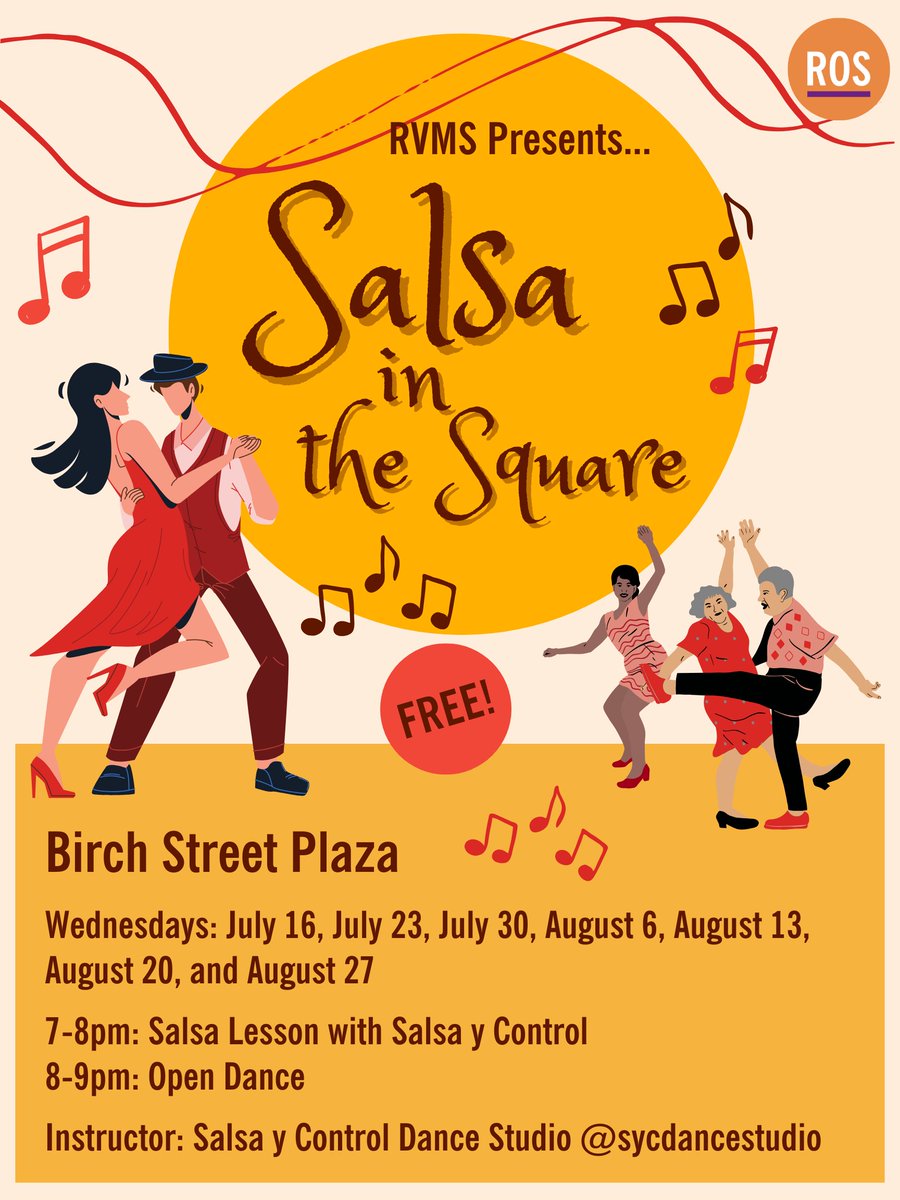 Salsa in the Square returns for an extended series this summer! Join us Wednesday evenings July 16, 23 &amp; 30 and August 6, 13, 20 &amp; 27 on Birch Street Plaza. 

7-8pm: Salsa lesson taught by Salsa y Control 
8-9pm: Open dance

loom.ly/5u4b8qY

#ROSLove #Roslindale #boston