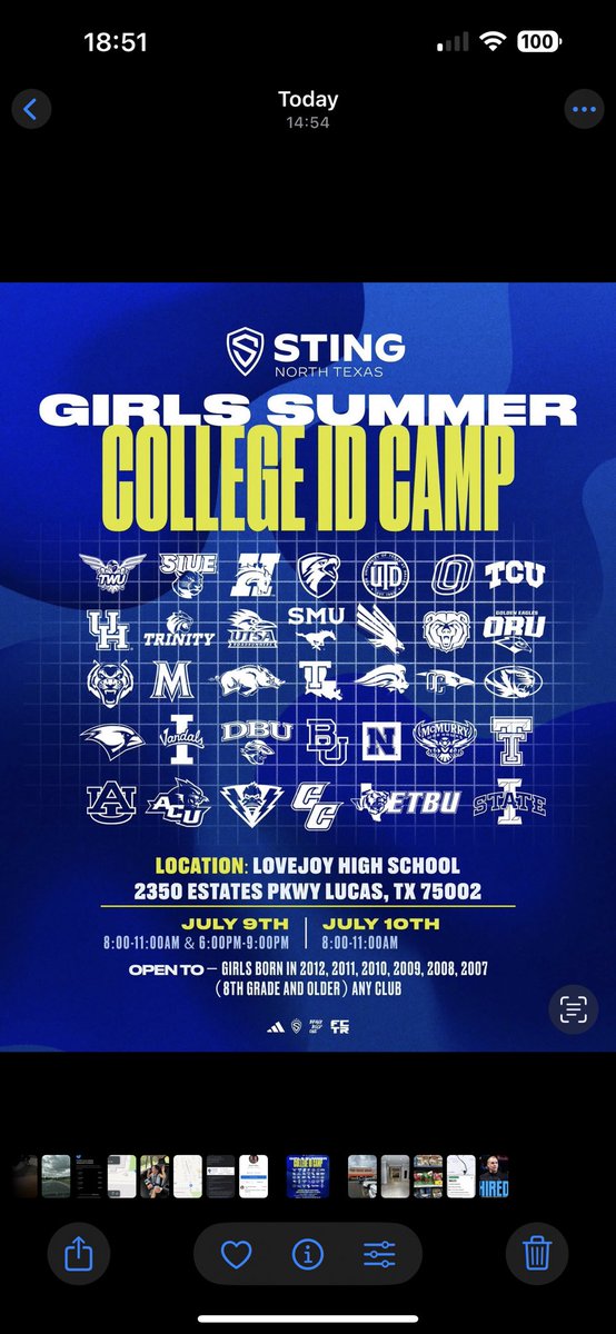 Ready for the Sting NTX College ID Camp this Wednesday &amp; Thursday @ Lovejoy HS in Lucas, TX. I am assigned to Pool 4 for this camp, details below.

Pool 4-
Wednesday, July: 9: 8-9:30am and 6-7:30am
Thursday, July 10: 8-9:30am

Coaches, see you all there! <a href="/ImYouthSoccer/">ECNL/GA/Recruiting/College Soccer</a>