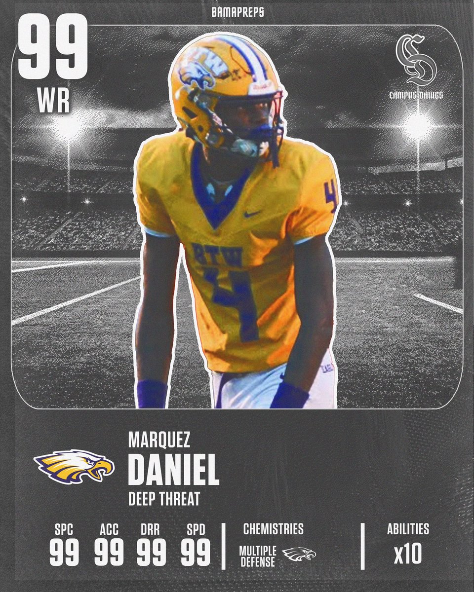 BamaPrepsFB's tweet image. College Ultimate Team? How about High School Ultimate Team! 🔥
We took 10 ALSHFB Players and re-imagined them as Ultimate Team Player Cards! CAMPUS DAWGS 🐶 and HOMETOWN HEROES 🦸♂️
How’d we do?
